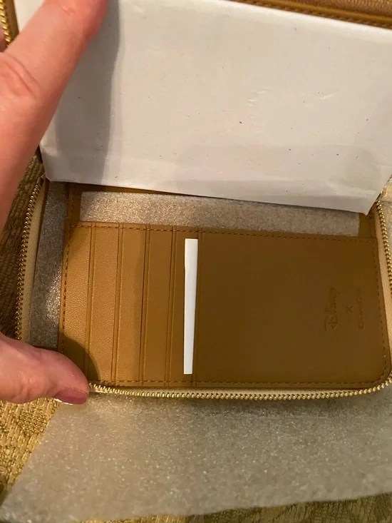 Coach Disney X Belle Medium Pebbled Leather Zip Wallet NWT - Picture 7 of 8